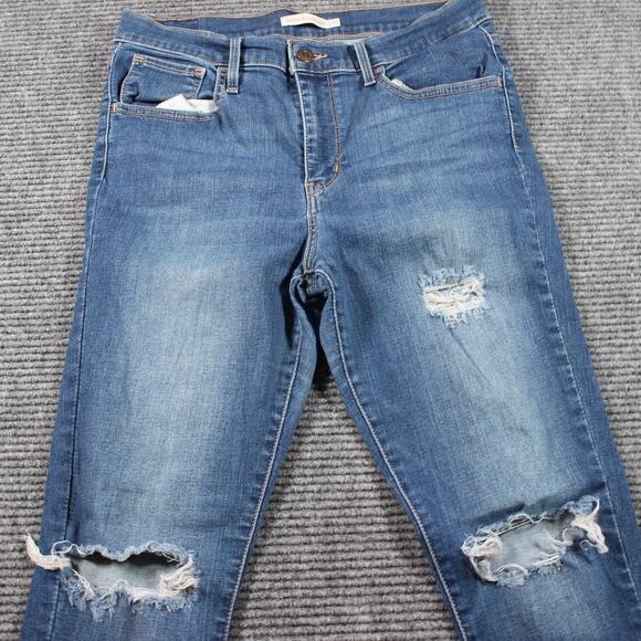 Levi's 720 Jeans Womens 30x30 Blue High Rise Super Skinny Distressed - Picture 3 of 11